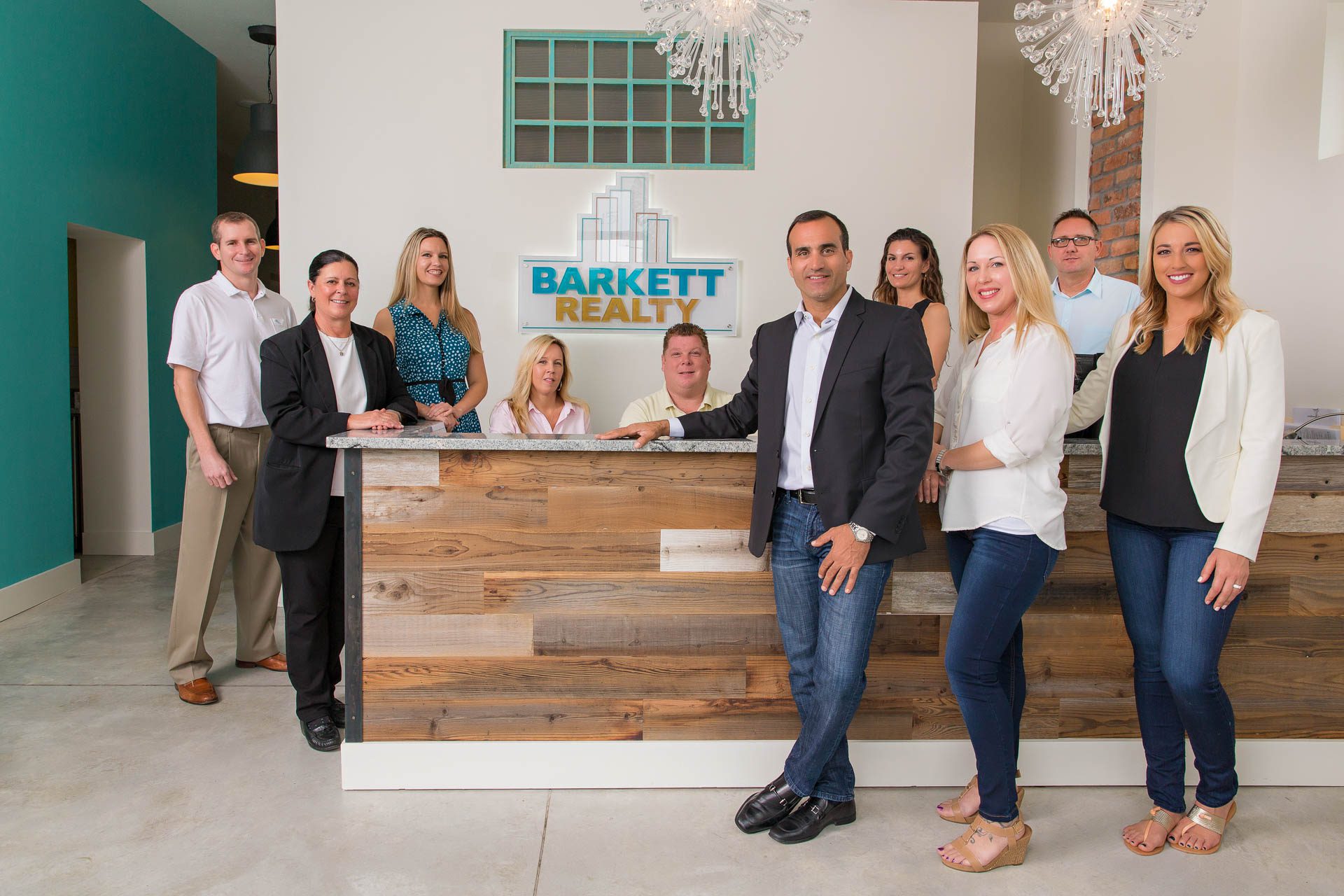 Group portrait of the team at Barkett Realty - St. Petersburg professional headshots - Carver Mostardi Photography.