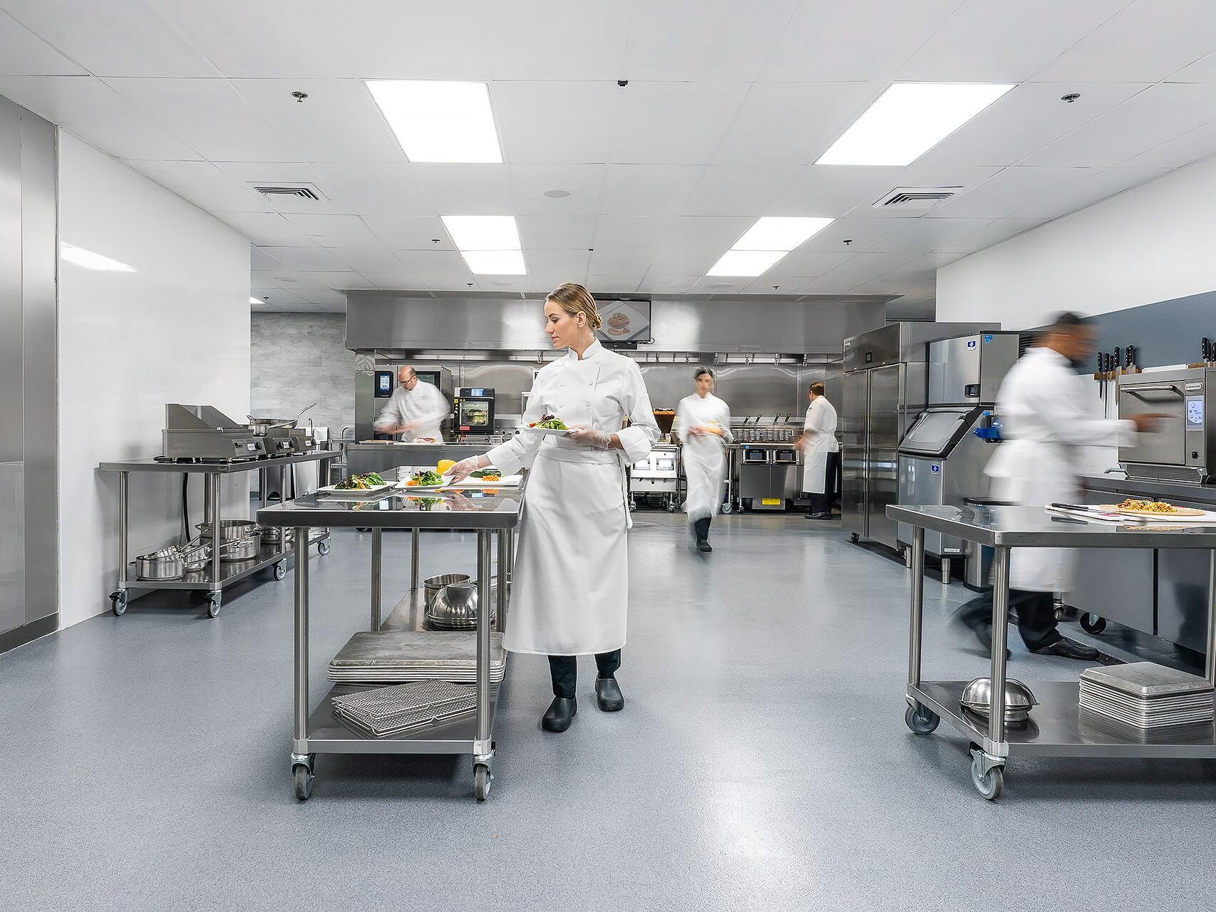 Stainless steel commercial kitchen equipment photographed on-location by Tampa commercial photographer Carver Mostardi.